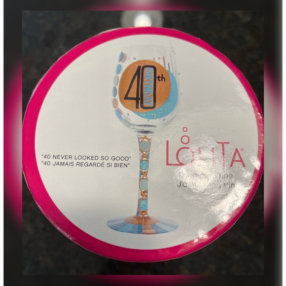 Lolita-NWT-‘40 Never Looked So Good’ Hand Painted Wine Glass - Picture 6 of 7
